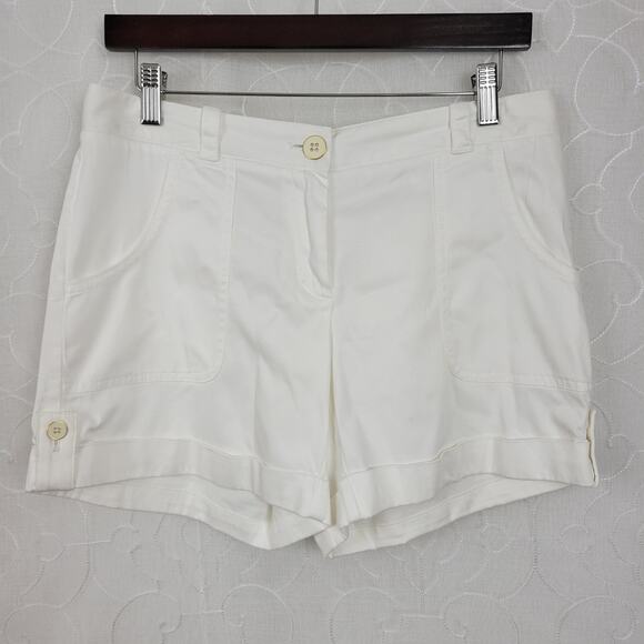 Vineyard Vines Shorts Womens 4 White Tab Hem Sailing Nautical Preppy - Picture 1 of 12